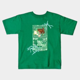 Anime Handheld Pixel Art Kids T-Shirt